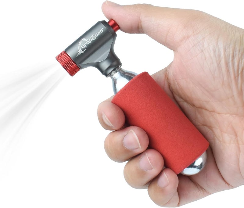 Ctrepower CO2 Bike Tire Inflator - Push-Button Presta & Schrader Compatible CO2 Bike Pump or 12X 16g Threaded CO2 Cartridges for Road Bikes, MTB, Hybrid Bikes - Image 1